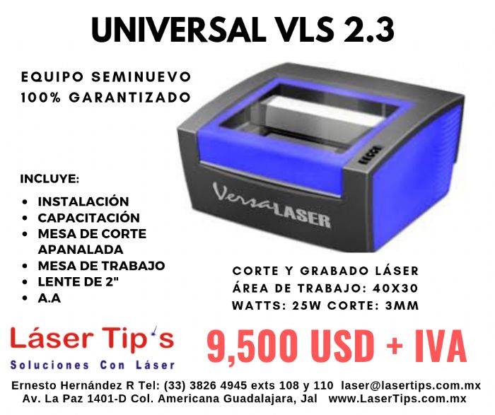 MÁQUINA VERSA LÁSER SEMINUEVA MARCA UNIVERSAL MODELO VLS 2.30